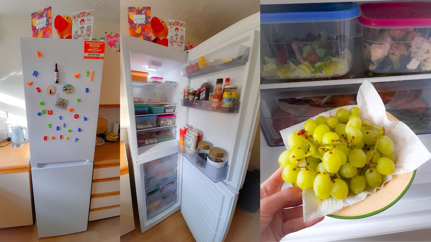 An organised Indesit 50/50 fridge freezer