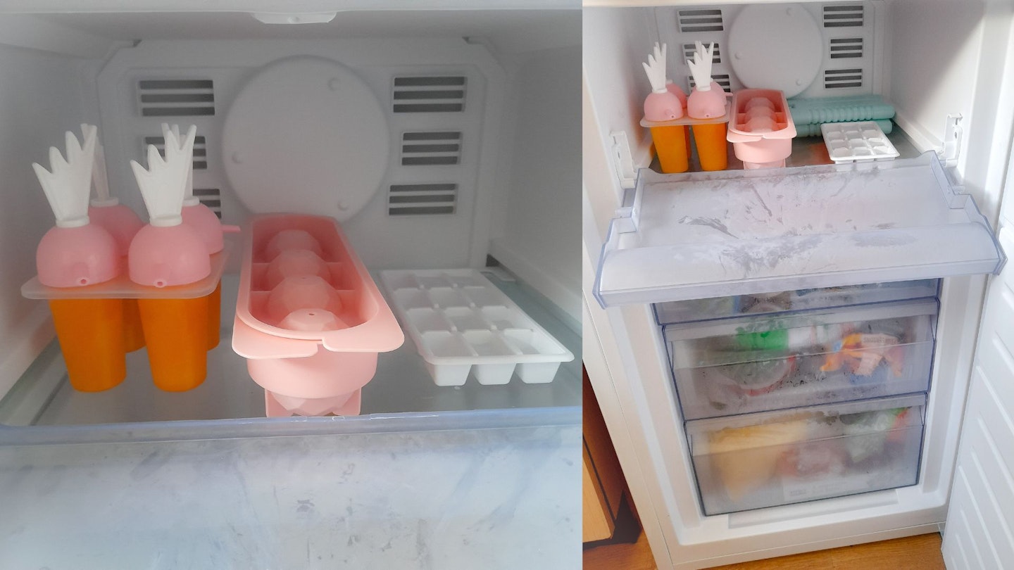 Inside the Indesit frost free freezer