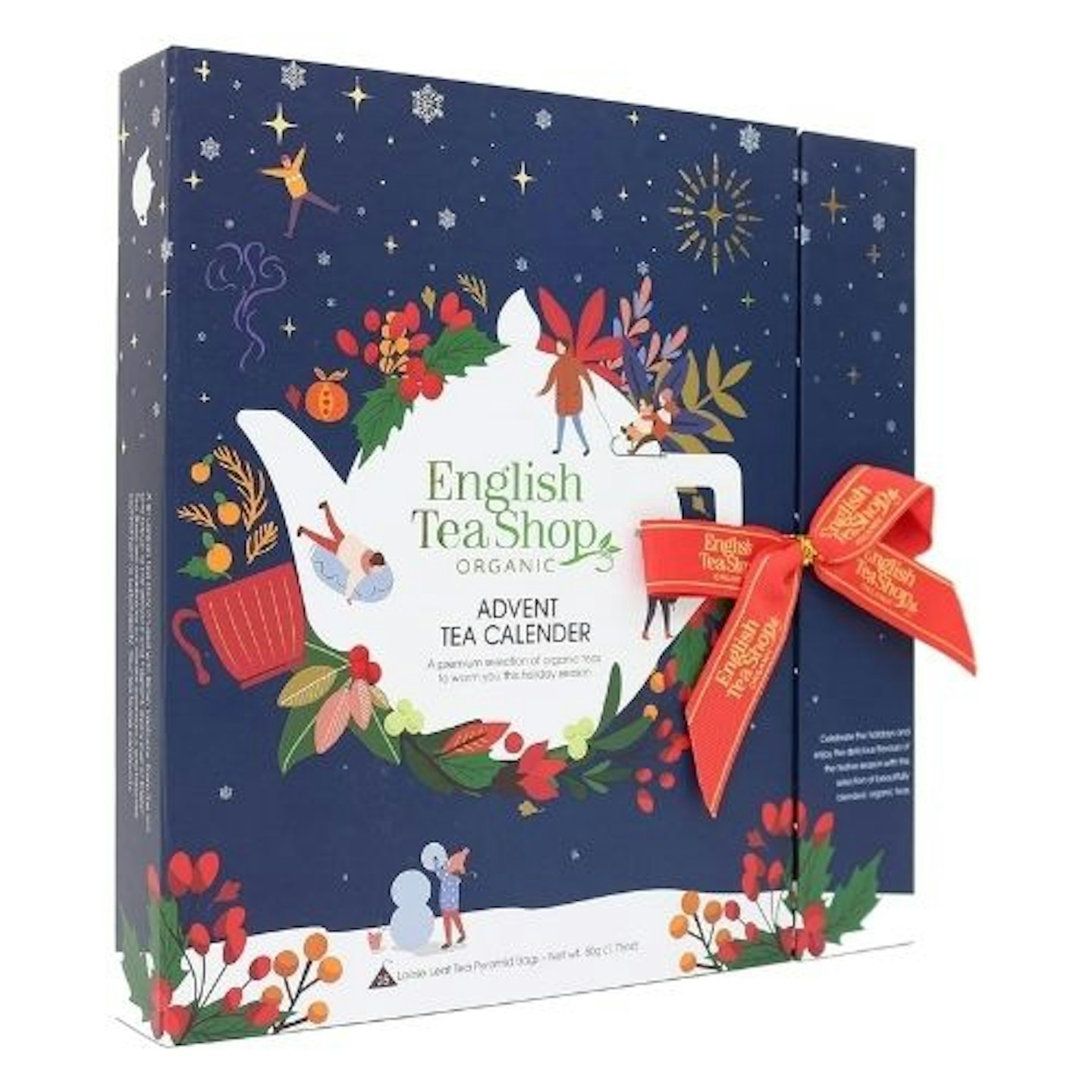 English Tea Shop Book Style Christmas Night Advent Calendar | 25 Pyramid Tea Bags | 50g