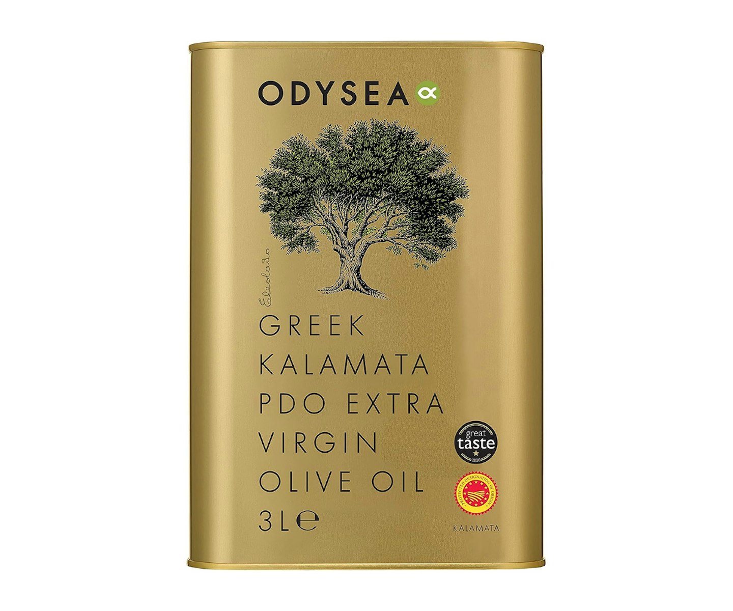 Odysea Greek PDO Kalamata Extra Virgin Olive Oil Tin, 3 Litre