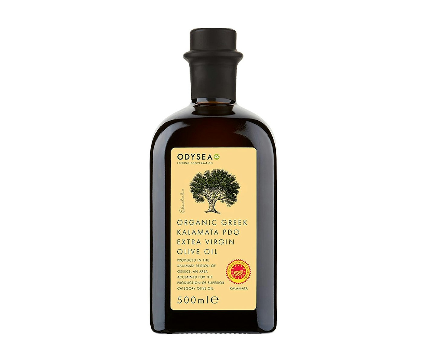 Odysea Organic Extra Virgin Olive Oil, PDO Kalamata EVOO, 500ml Glass Bottle