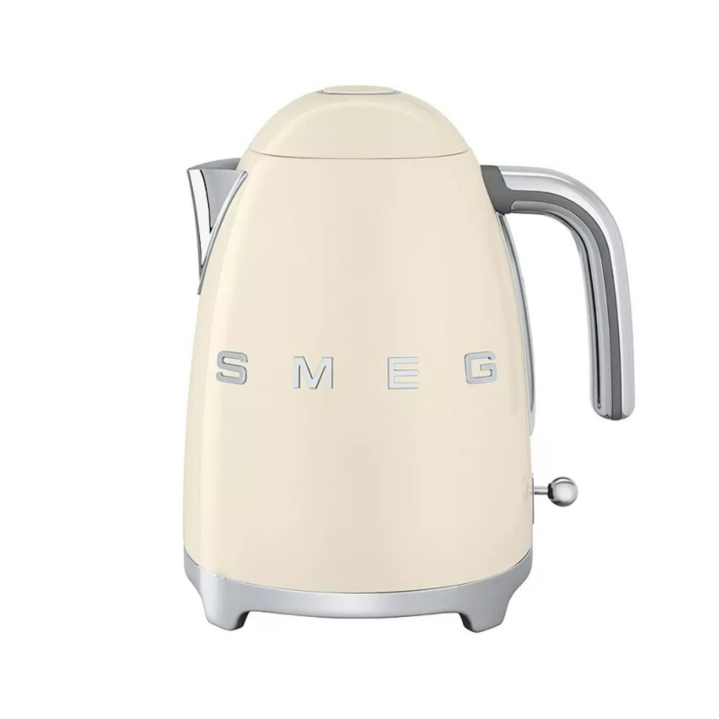 A stock image of the Smeg 50s Style Cream Cordless Electric Kettle