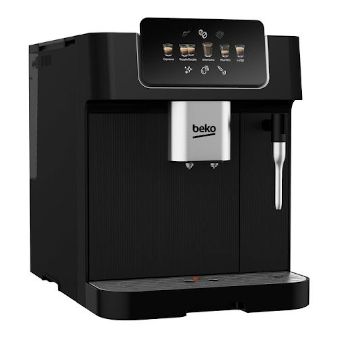 Beko CaffeExperto Bean to Cup Coffee Espresso Machine CEG7302B | Black | Colour Touch Screen Display | 2L Capacity |19 Bar Pressure | 2 Coffee Nozzles & Milk Frother