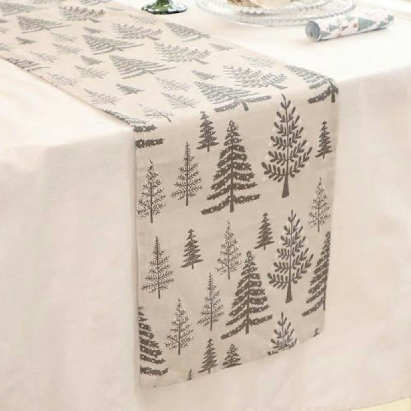 Extra Long 220cm Cotton Christmas Table Runner 