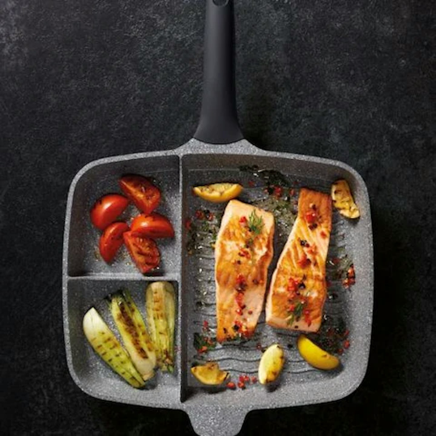 MasterClass Aluminium 3-Section Grill Pan