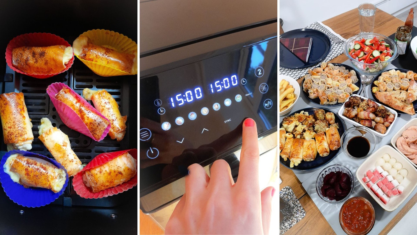 Touch control digital display on Salter Dual Sector Air Fryer