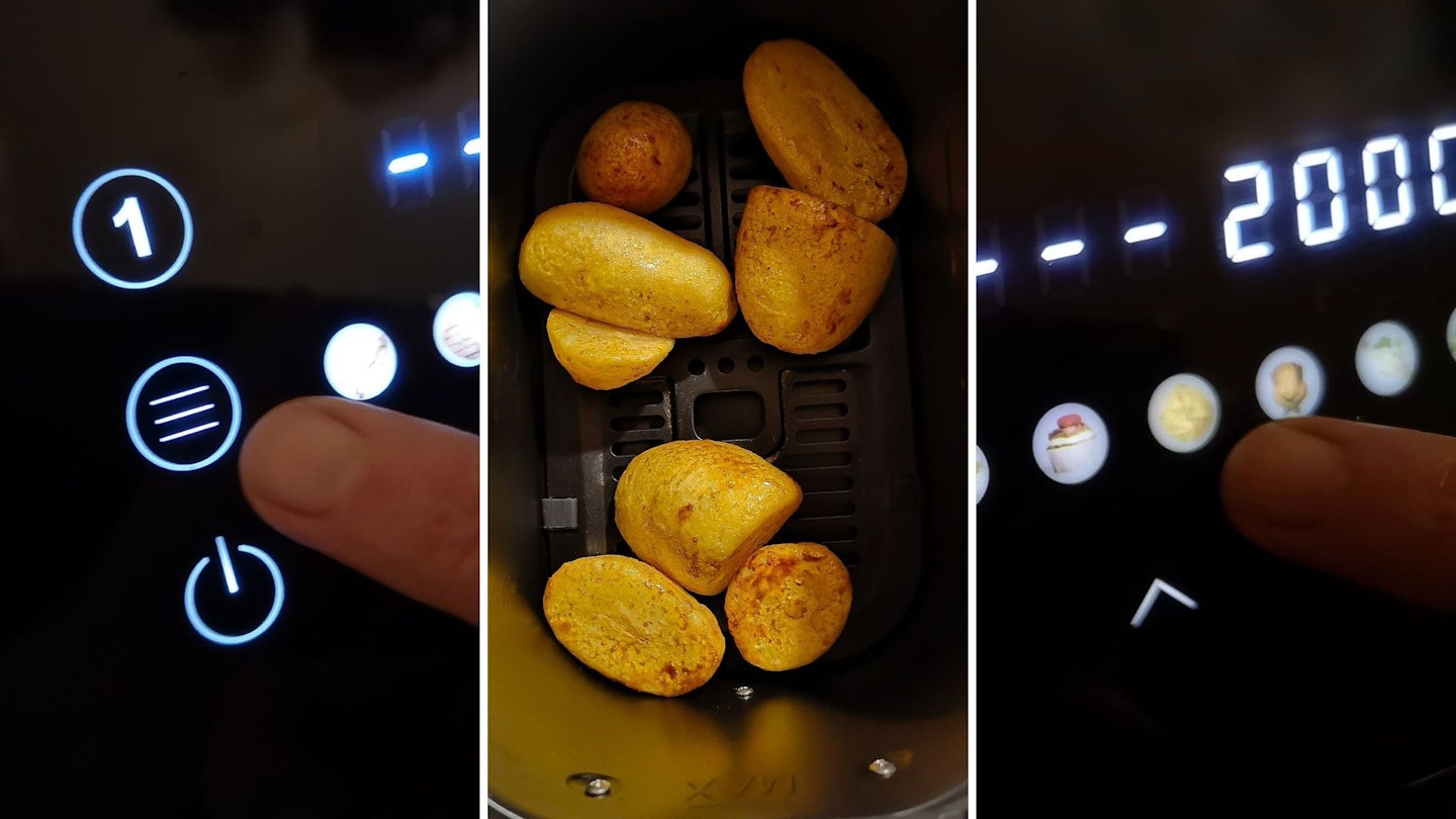 Using the pre-set function on an air fryer