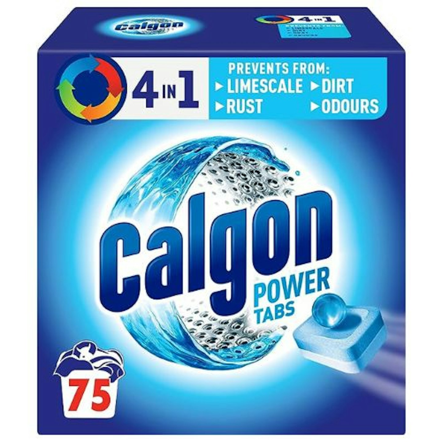Calgon 4-in-1 Washing Machine Cleaner and Water Softener Tablets, 75 Tablets