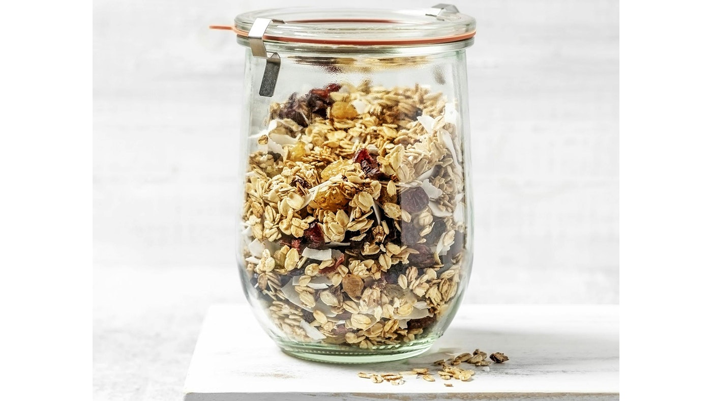 Homemade granola breakfast