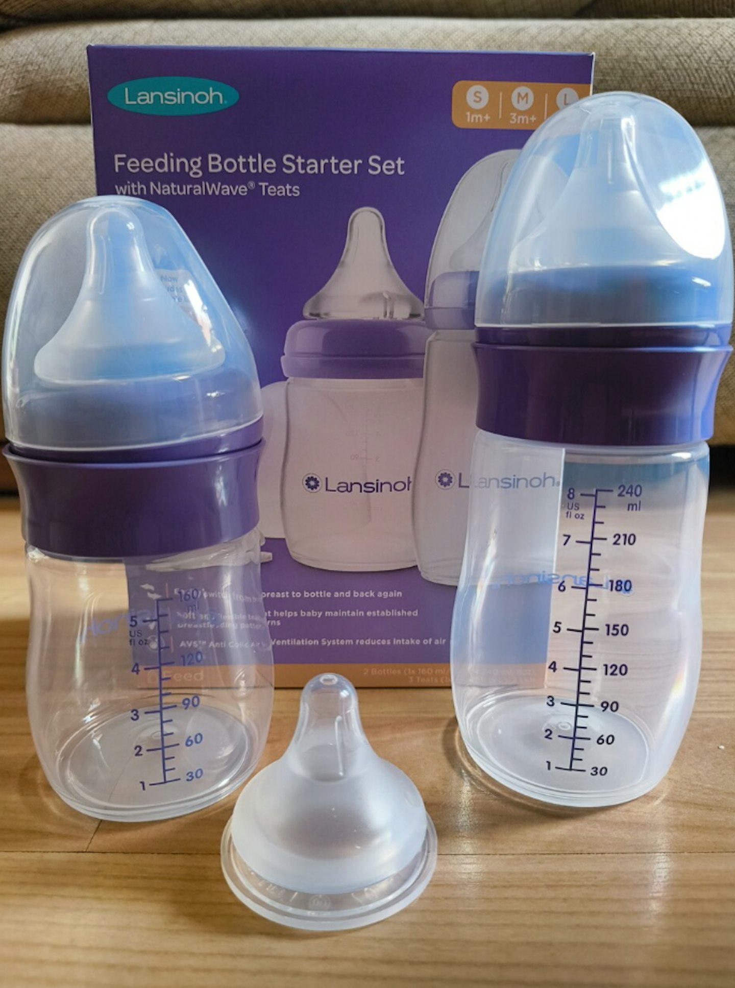 Lansinoh NaturalWave Breastmilk Feeding Bottle & Teat 