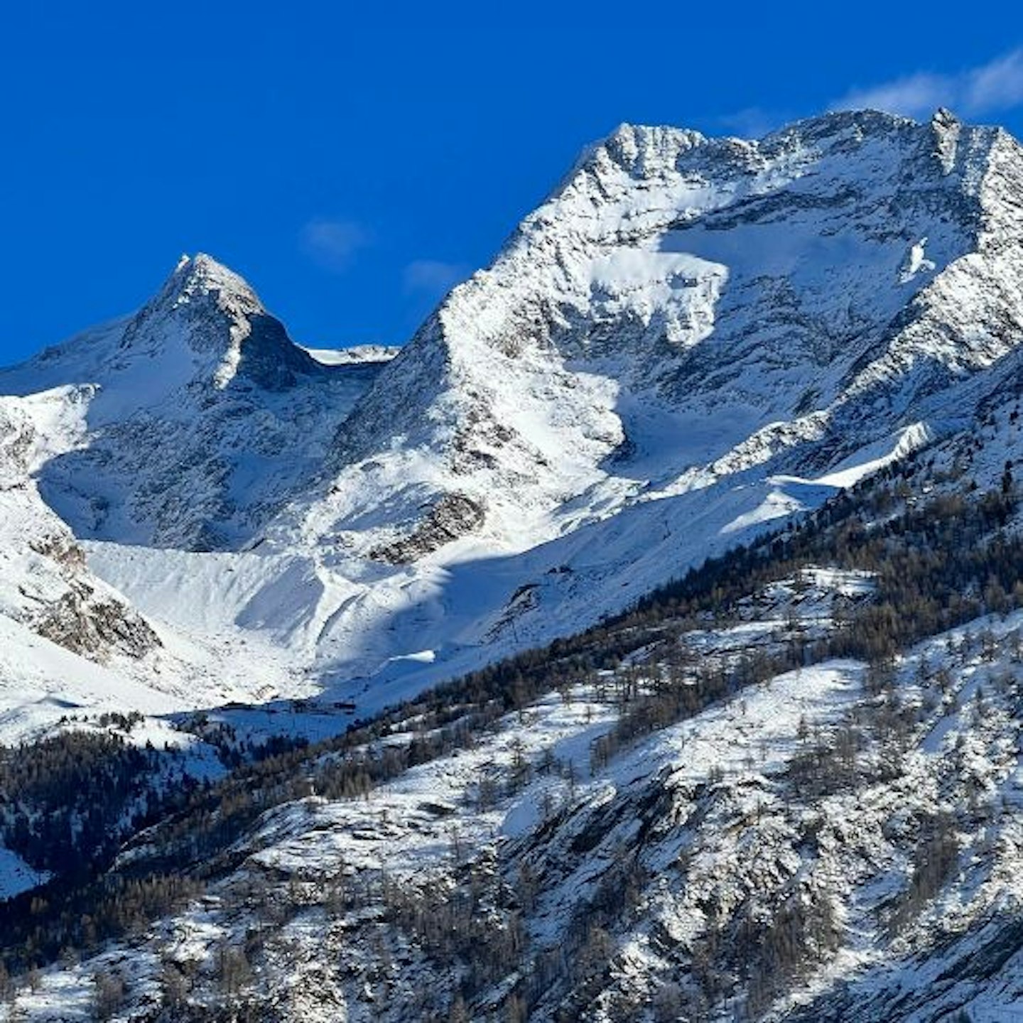 snowy mountain scene