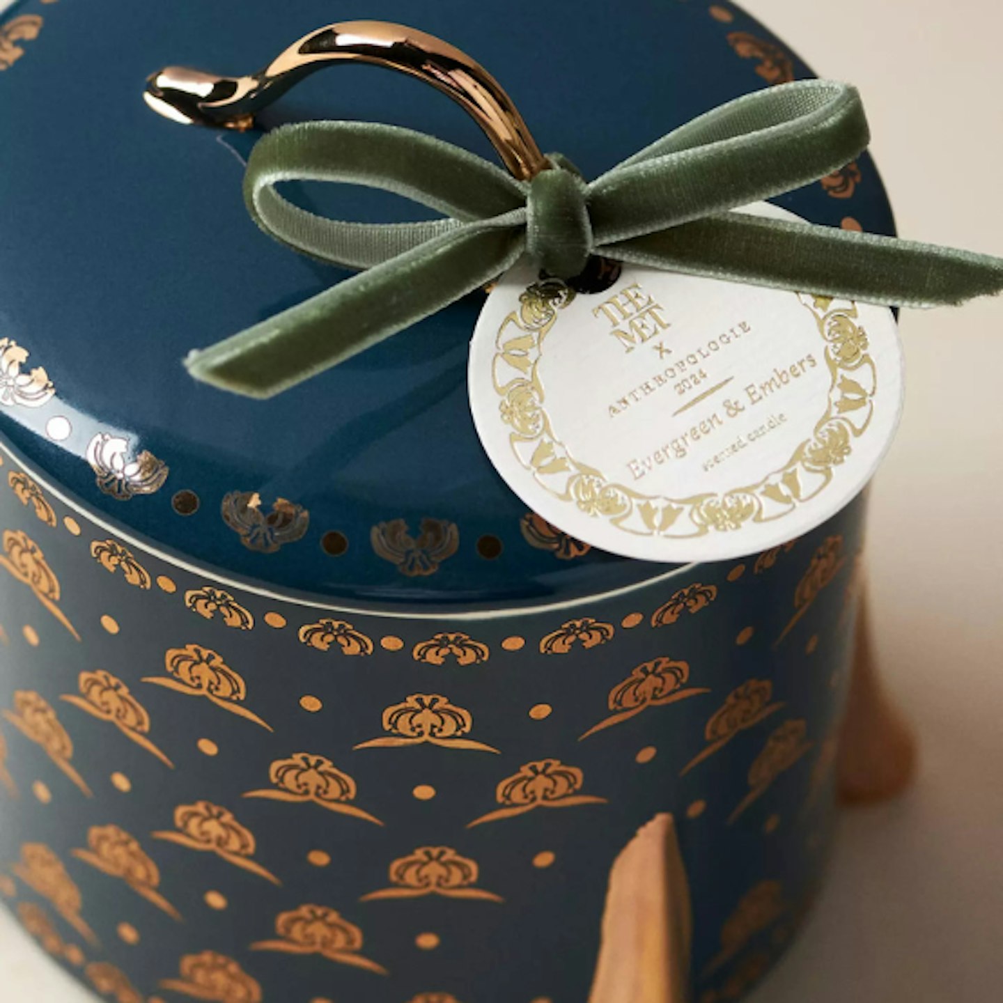ceramic patterned candle holder with candle