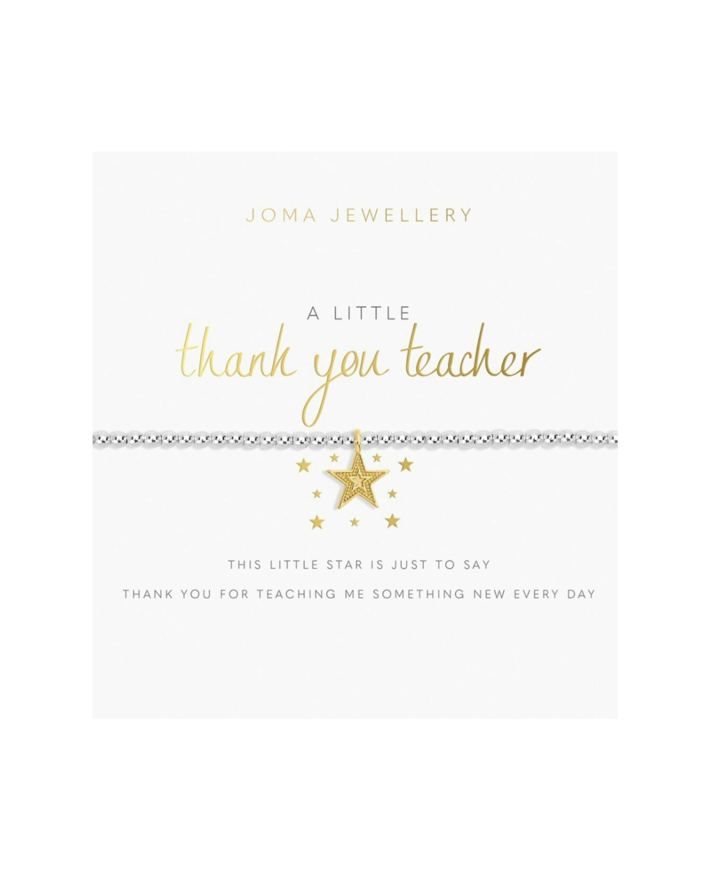 A Little 'Thank You Teacher' Bracelet in Silver Plating
