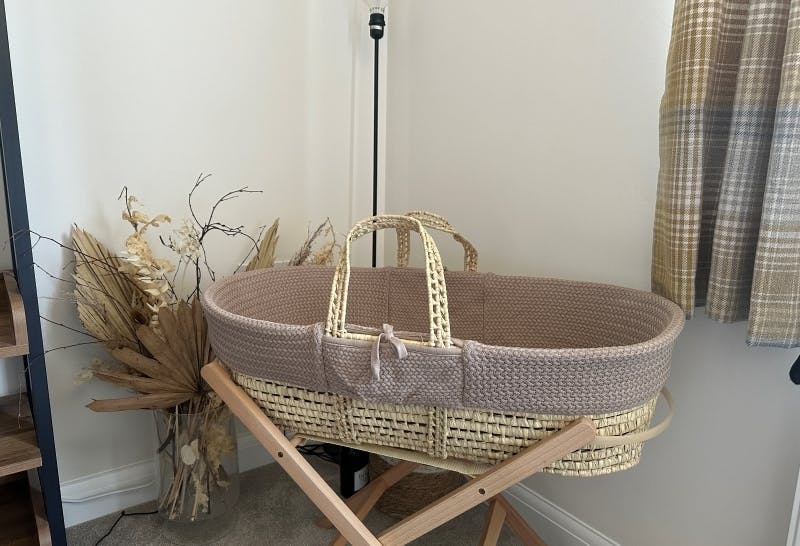 Clearance moses basket little green sheep