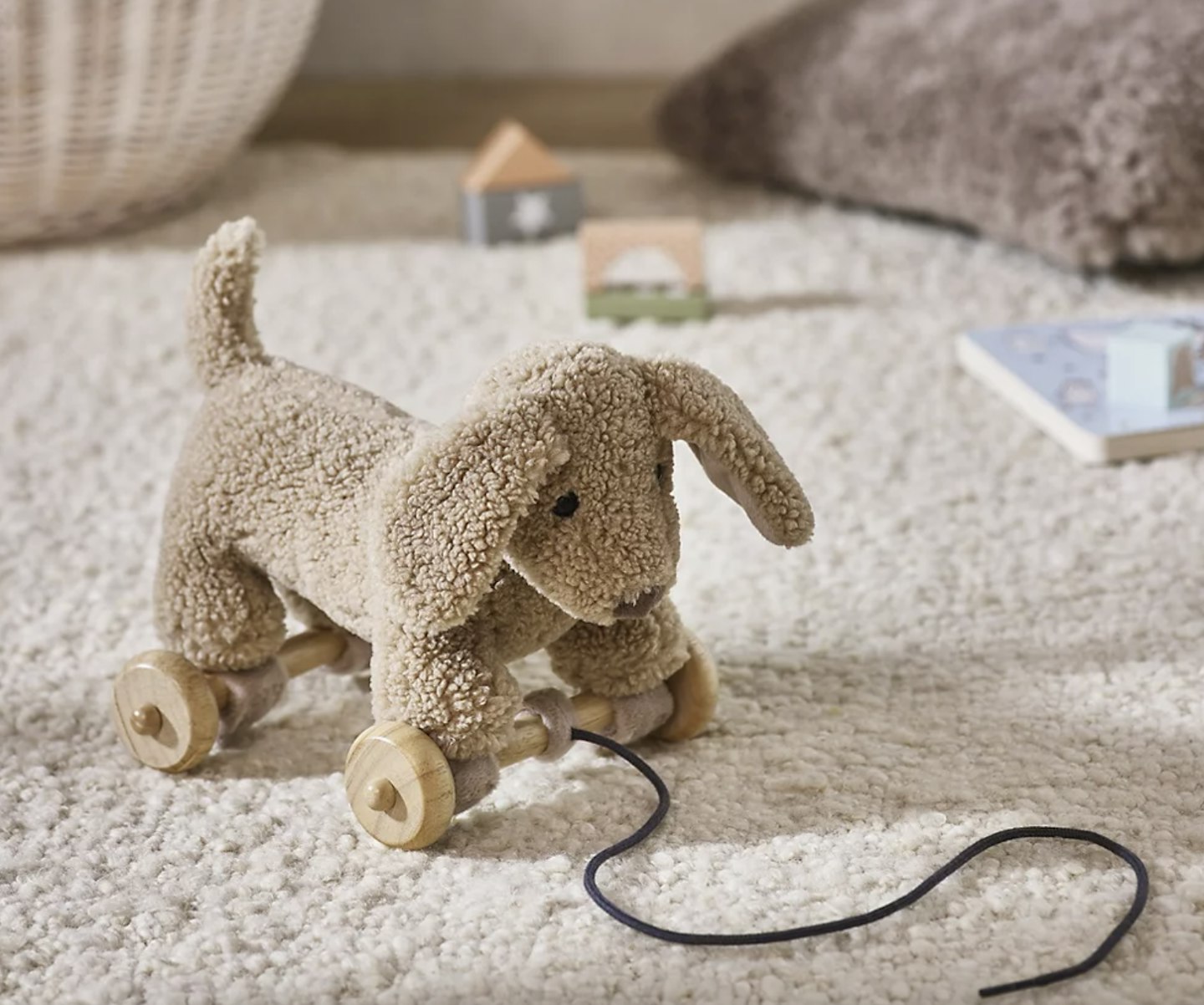 Sausage doy pull a long toy dog for one year olds