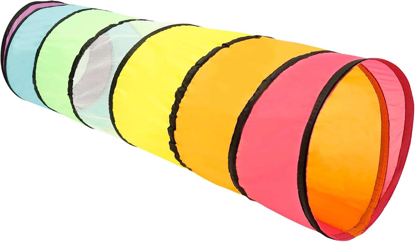 bright colourful play tunnel for crawling kids