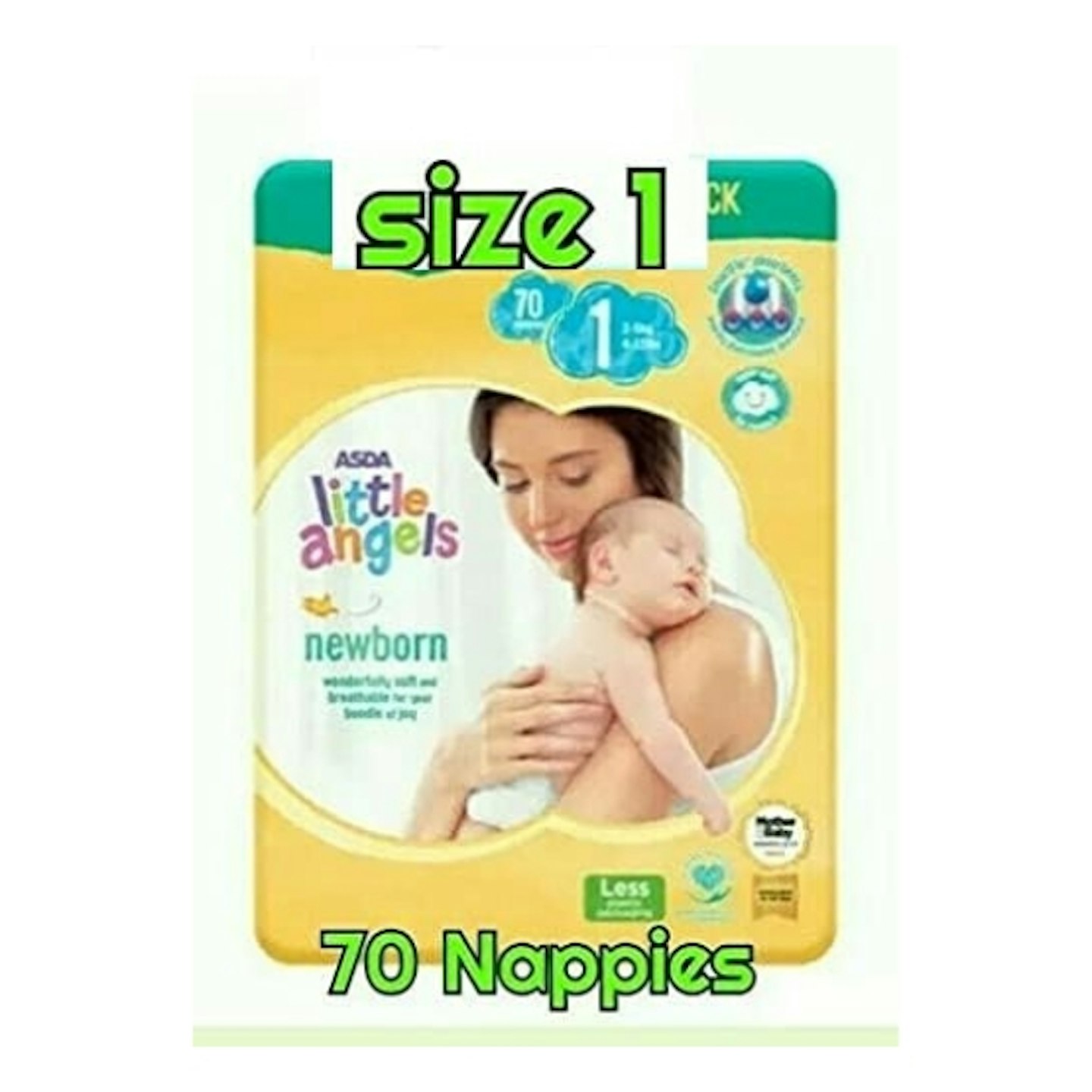ASDA Little Angels Newborn Size 1 Nappies
