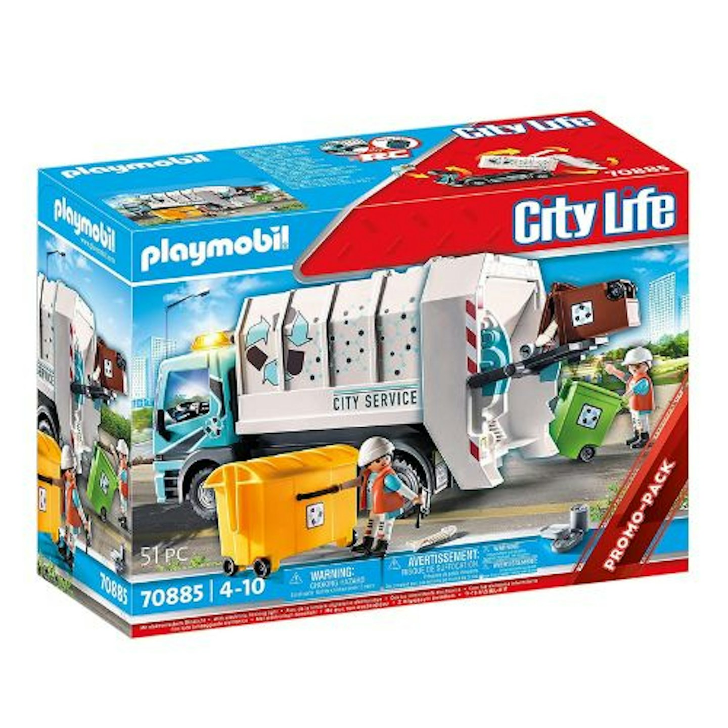 PLAYMOBIL City Life 70885 Recycling Truck with Flashing Light