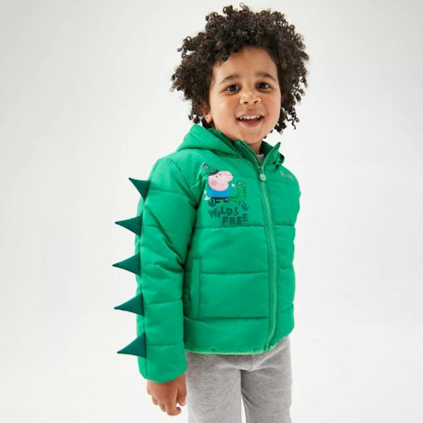 Boys' Peppa Padded Jacket, Jelly Bean