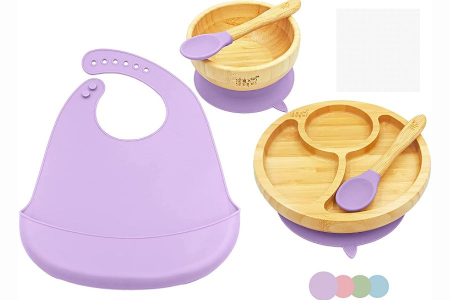 Baby Spoon  Silicone Bamboo Weaning Spoon The Purple Monke