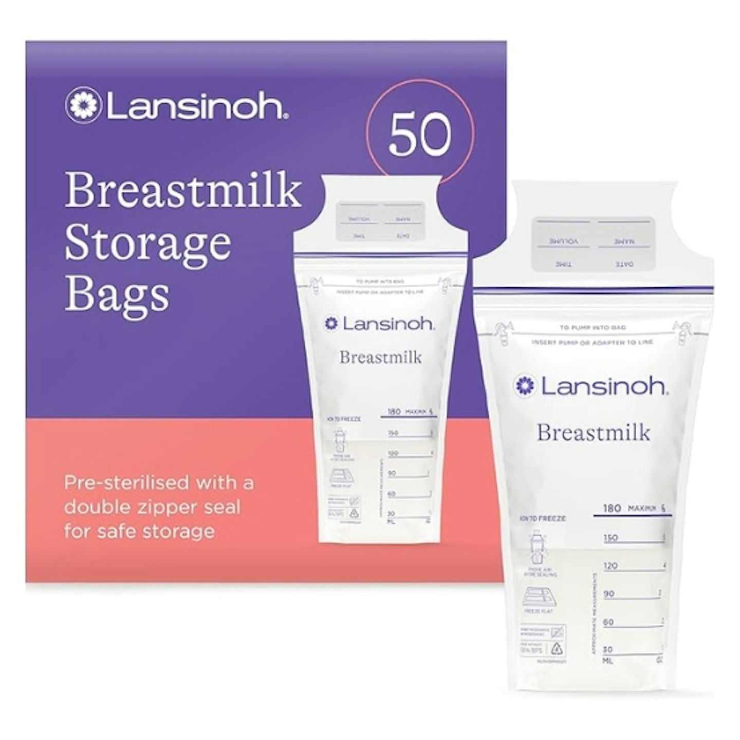 Lansinoh Breast Milk Storage Bags 50 Pack