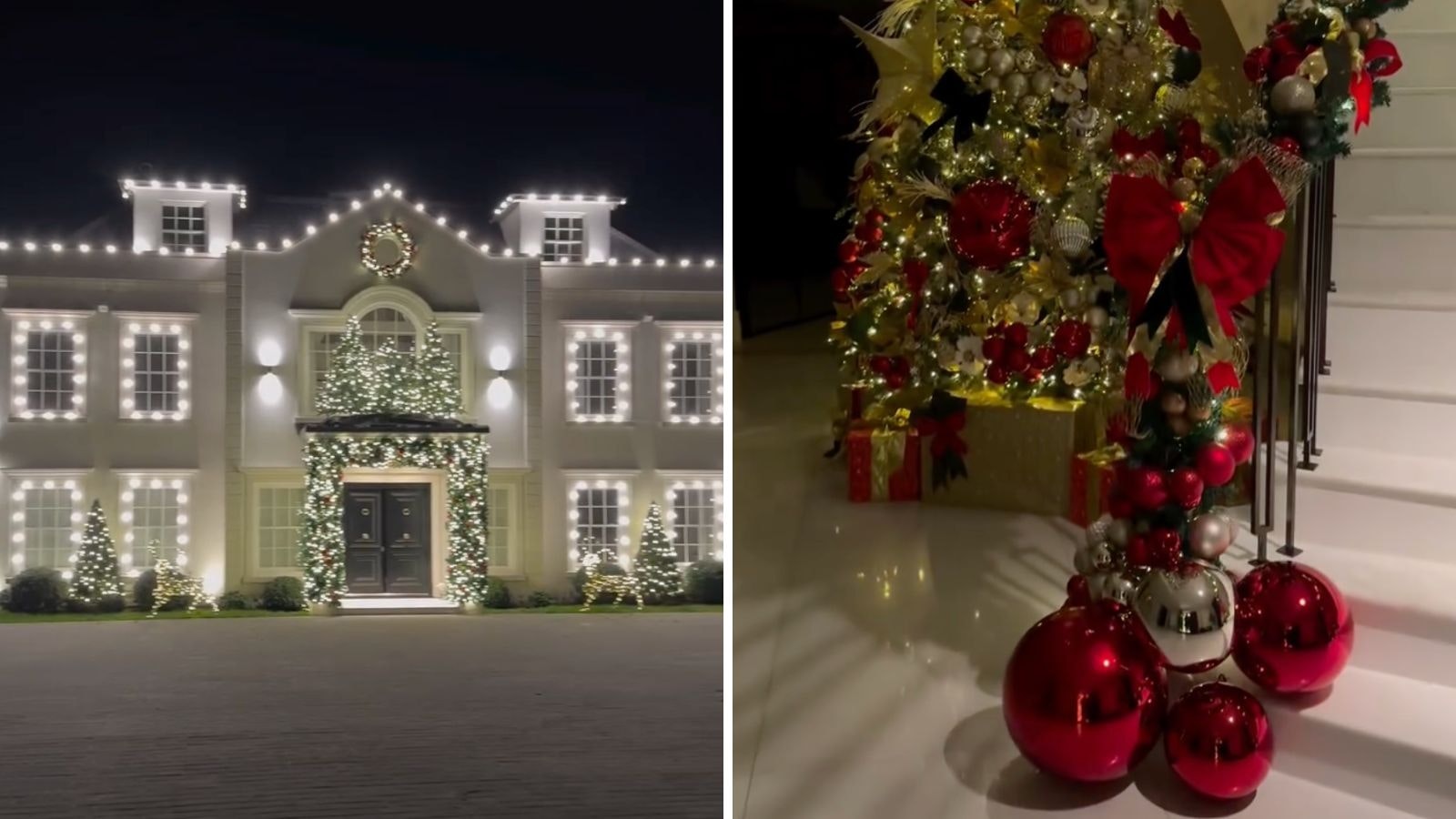 Michelle Keegan and Mark Wrights Christmas display