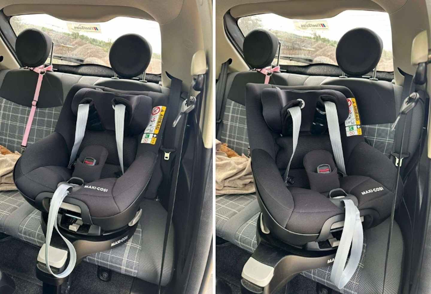 forward facing on the Maxi-Cosi Pearl 360 with FamilyFix 360 Base