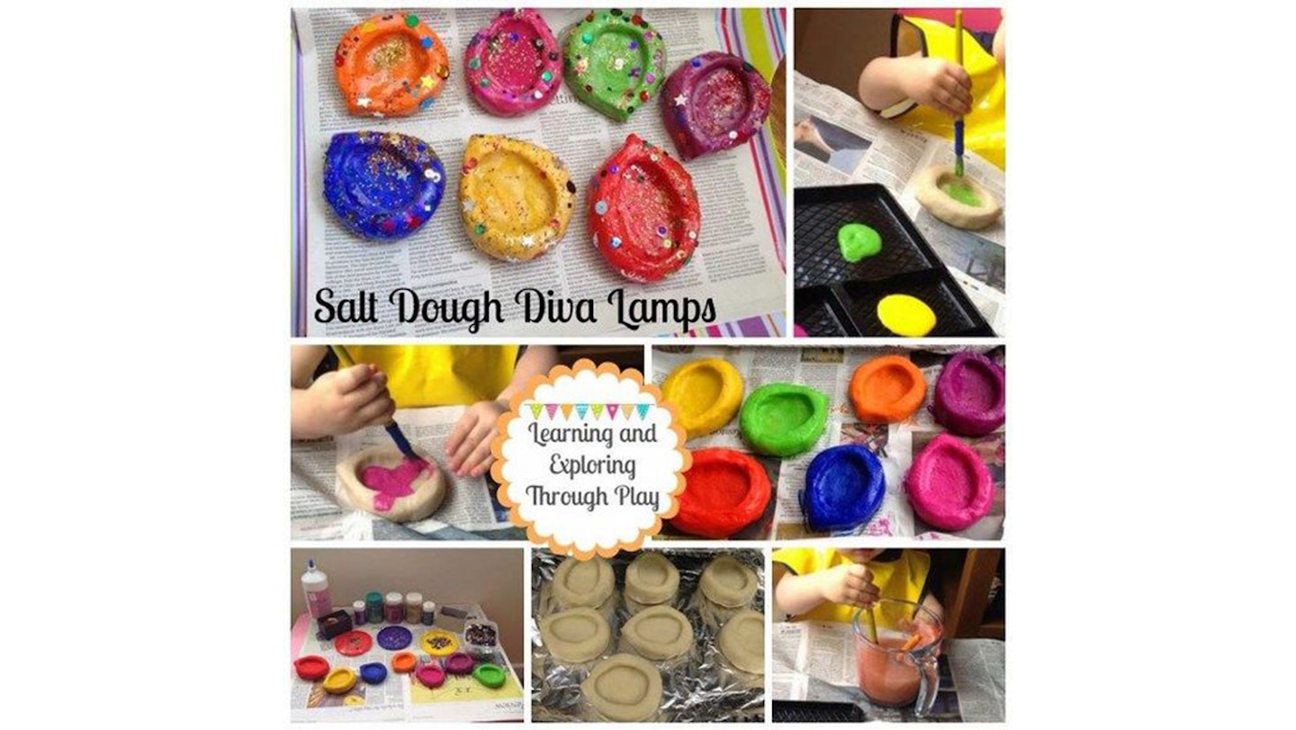 Salt dough diyas