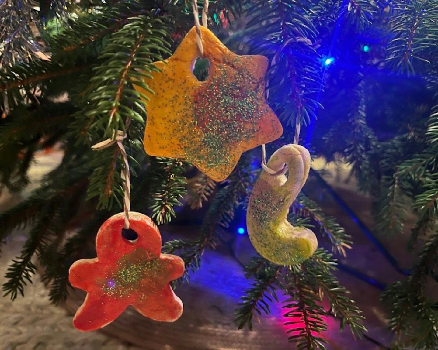 Three Christmas tree decorations