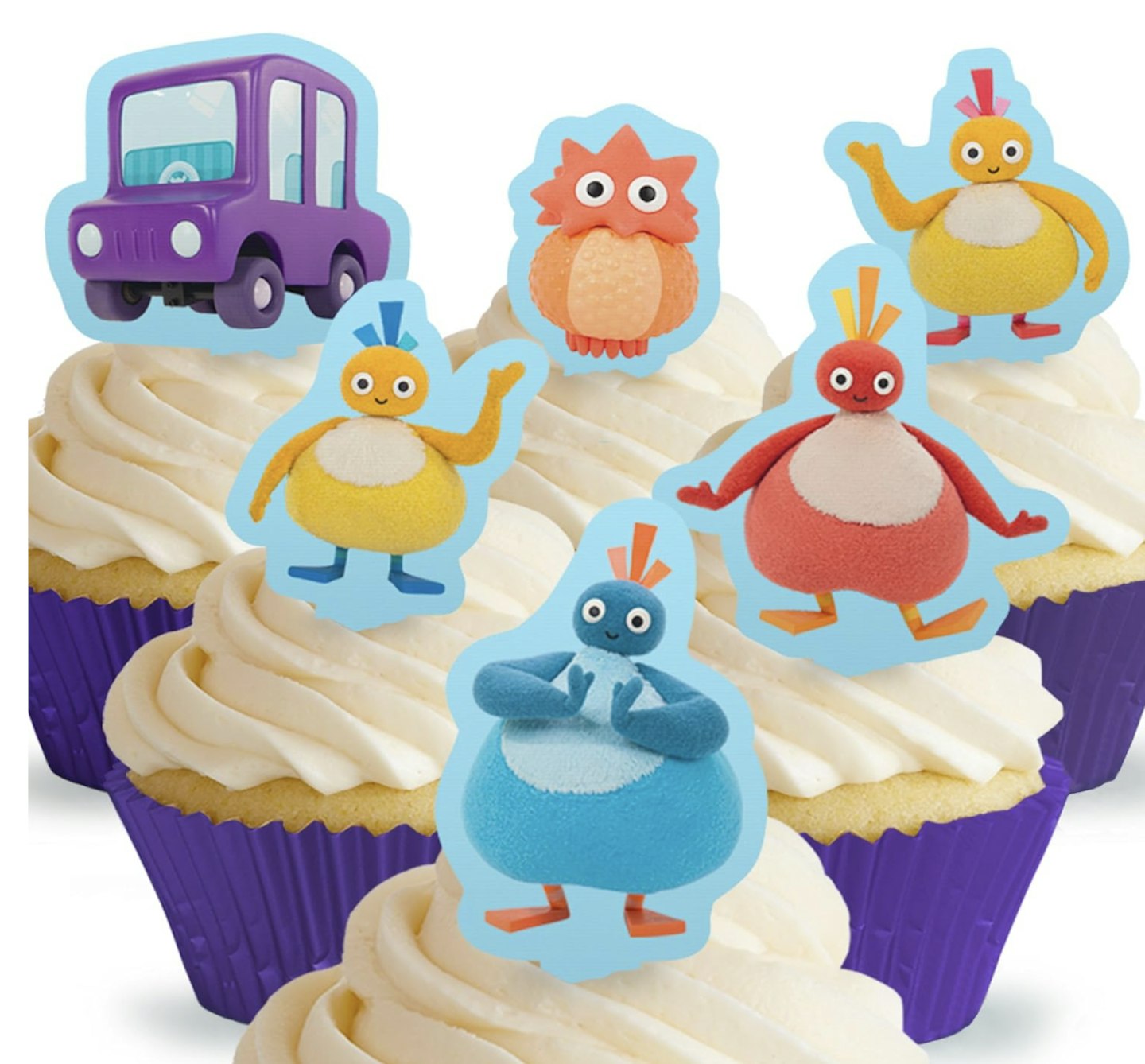 12 x PRE-CUT Twirlywoos Stand Up Edible Cake Toppers
