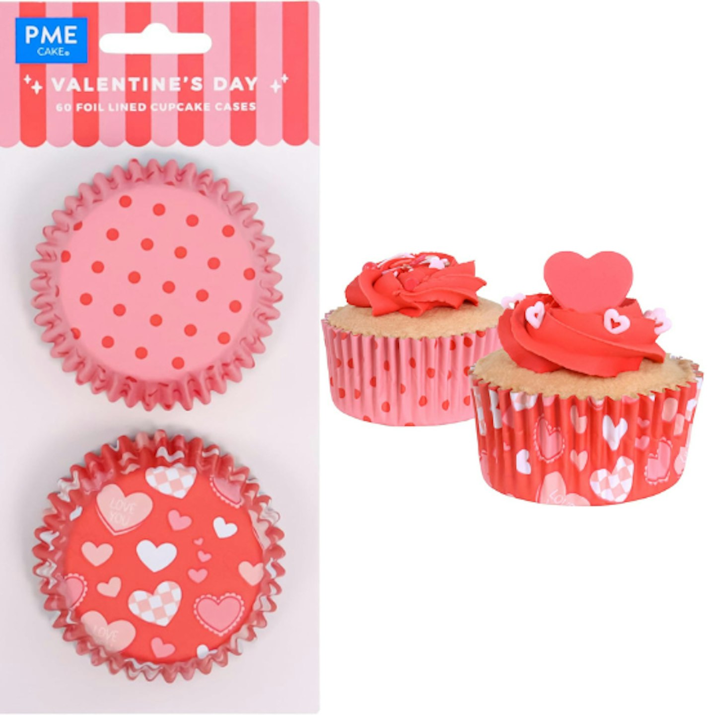 Valentines Foil-Lined Cupcake Cases