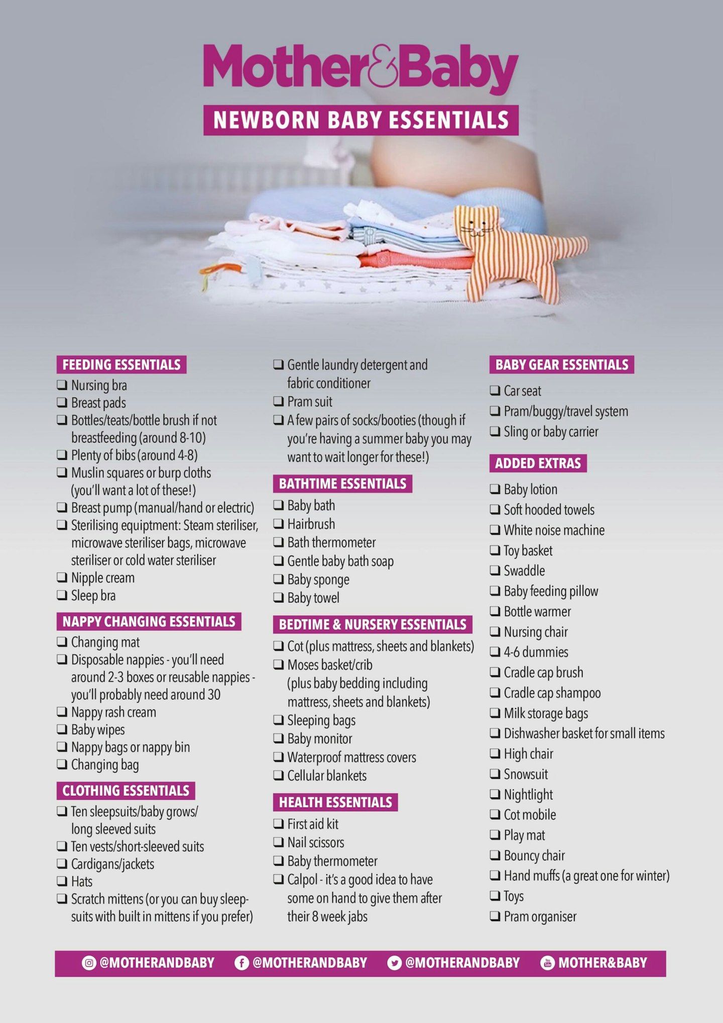Baby essentials: newborn baby checklist