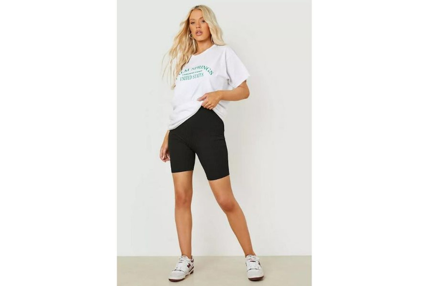 BOOHOO MATERNITY RIB OVER THE BUMP CYCLING SHORTS