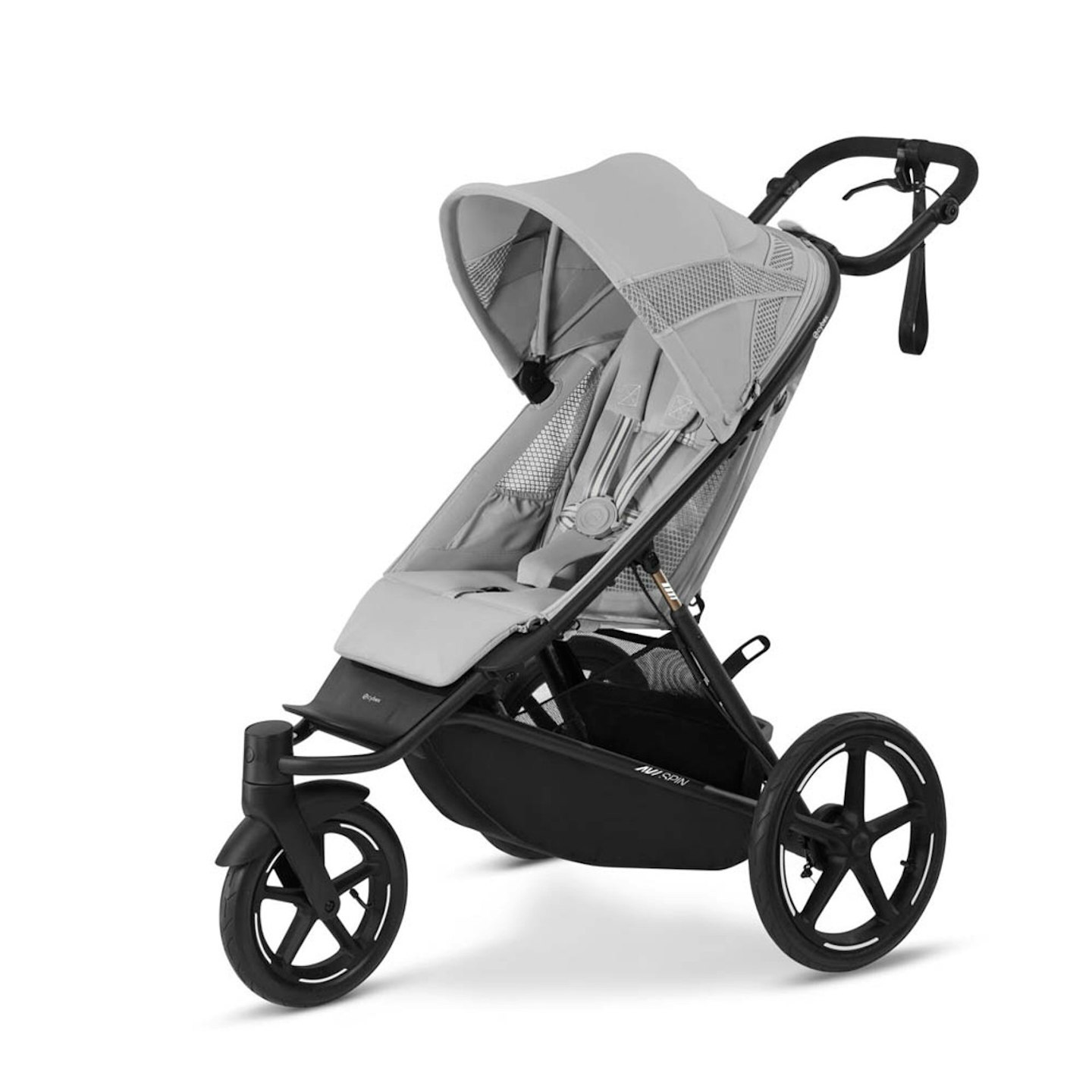 Cybex avi spin grey buggy on a white background