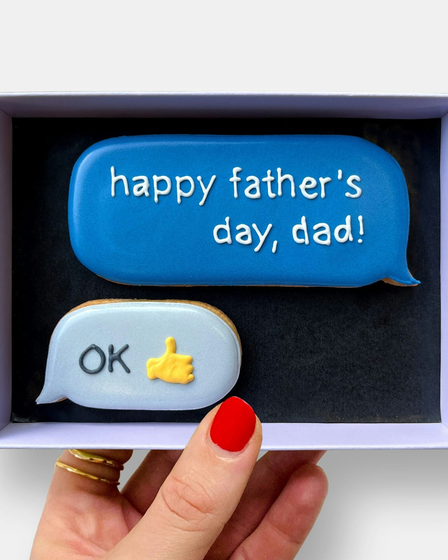 Father’s Day “OK” Text Letterbox Iced Cookies
