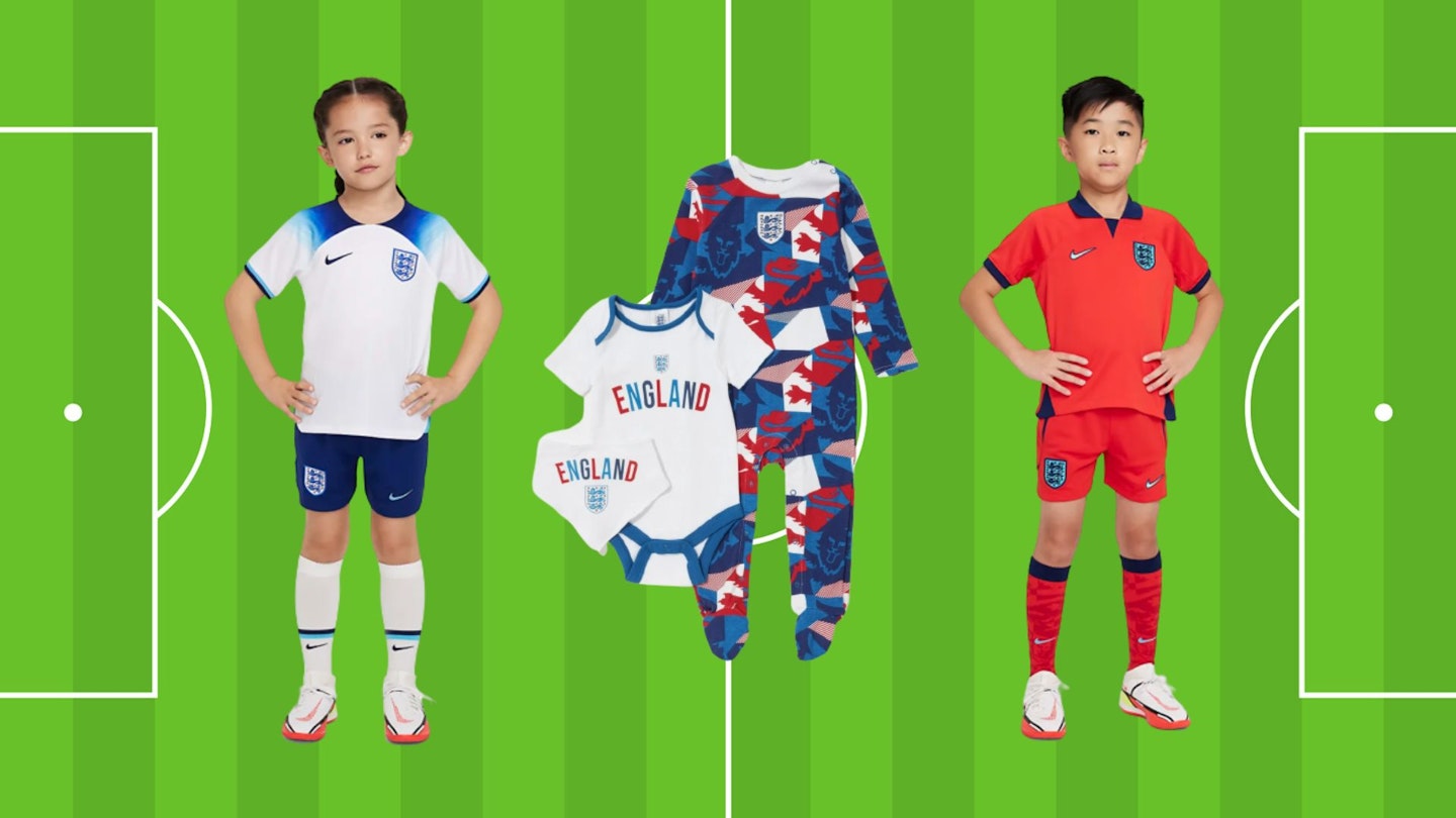 England World Cup football kits for kids