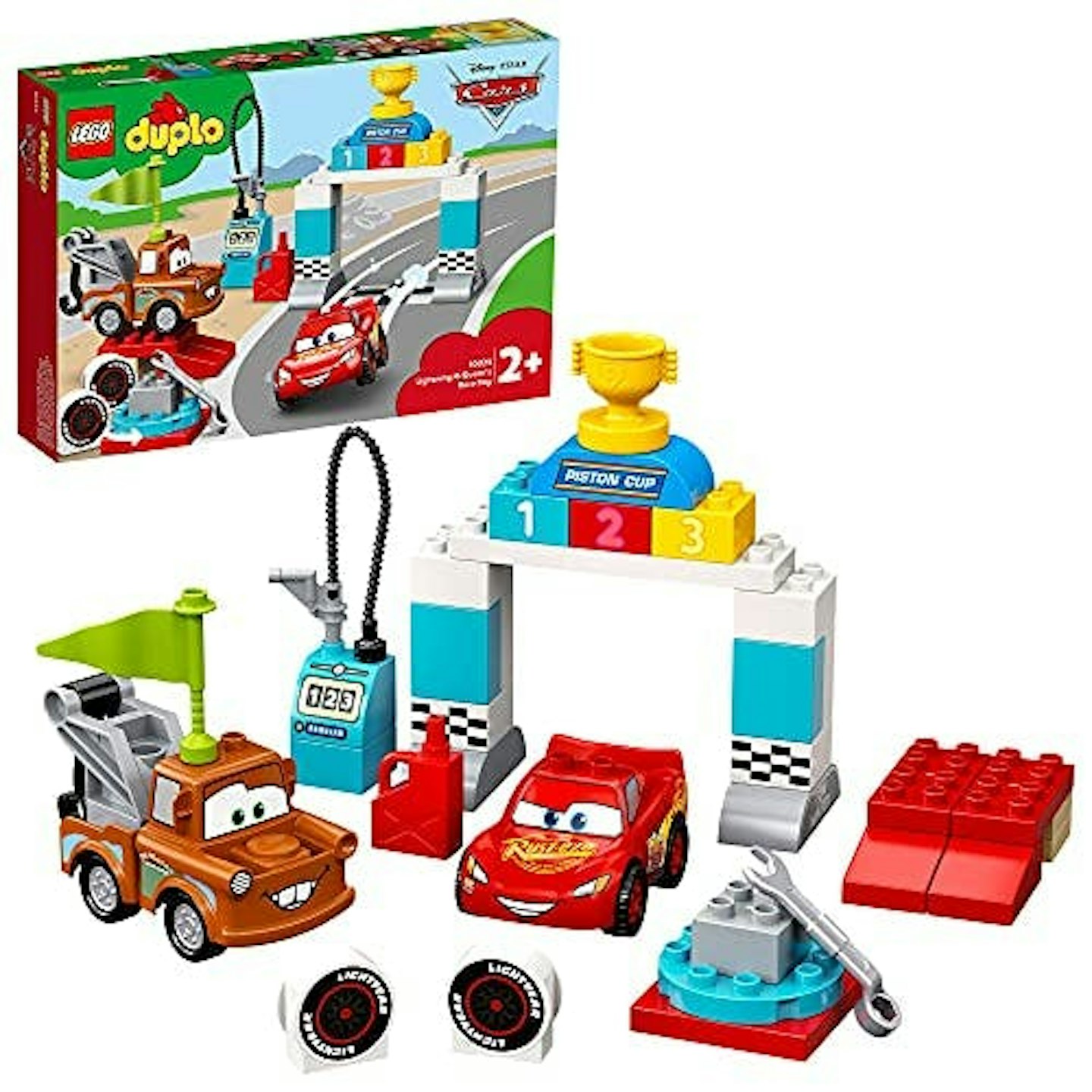 LEGO 10924 DUPLO Cars Lightning McQueenu0026#039;s Race Day Disney Pixar Cars Toy