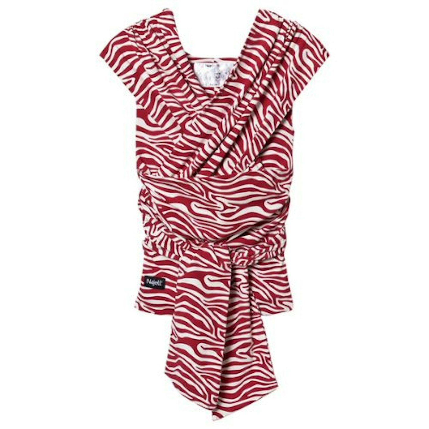 Najell Dark Red Zebra Pattern on White Baby Wrap   