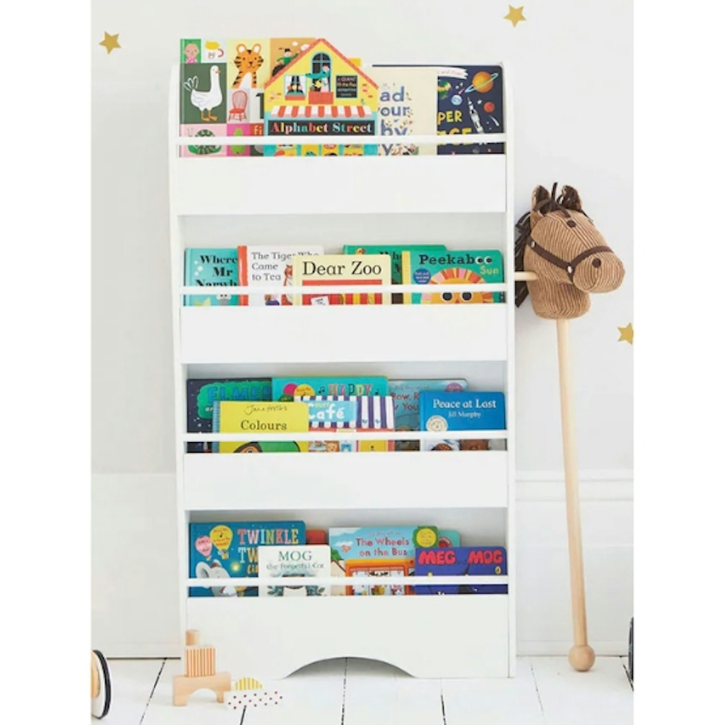 Tall Thin Bookcase in White