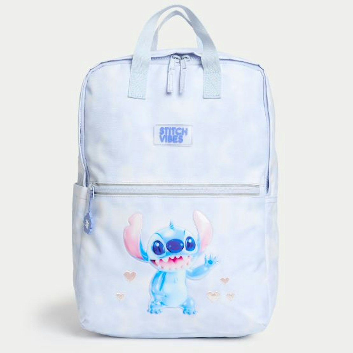 M&S Collection Kids' Lilo & Stitch™ Stormwear™ Backpack in pale blue with a Stitch design on the front