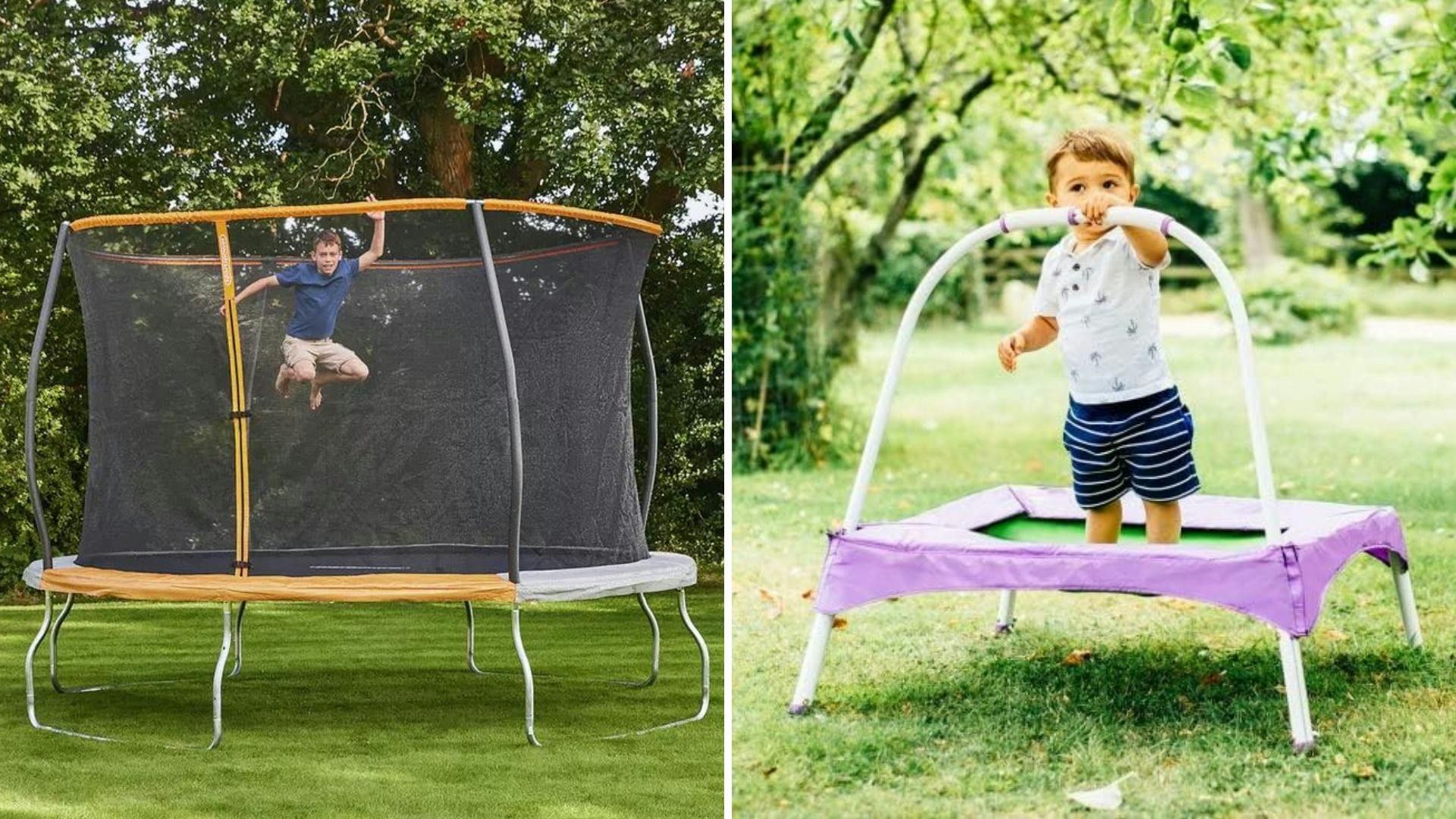 Bounce away outlet folding trampoline