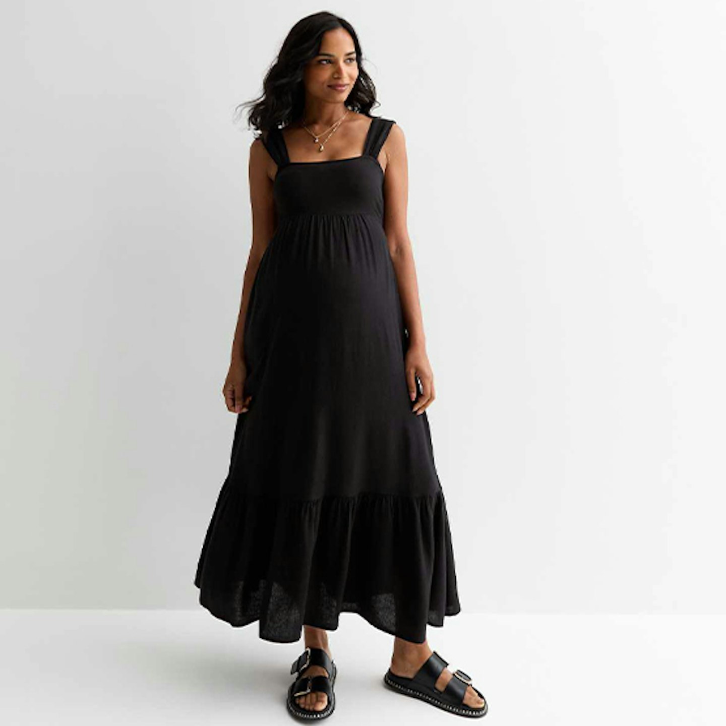 Black summer maternity dress