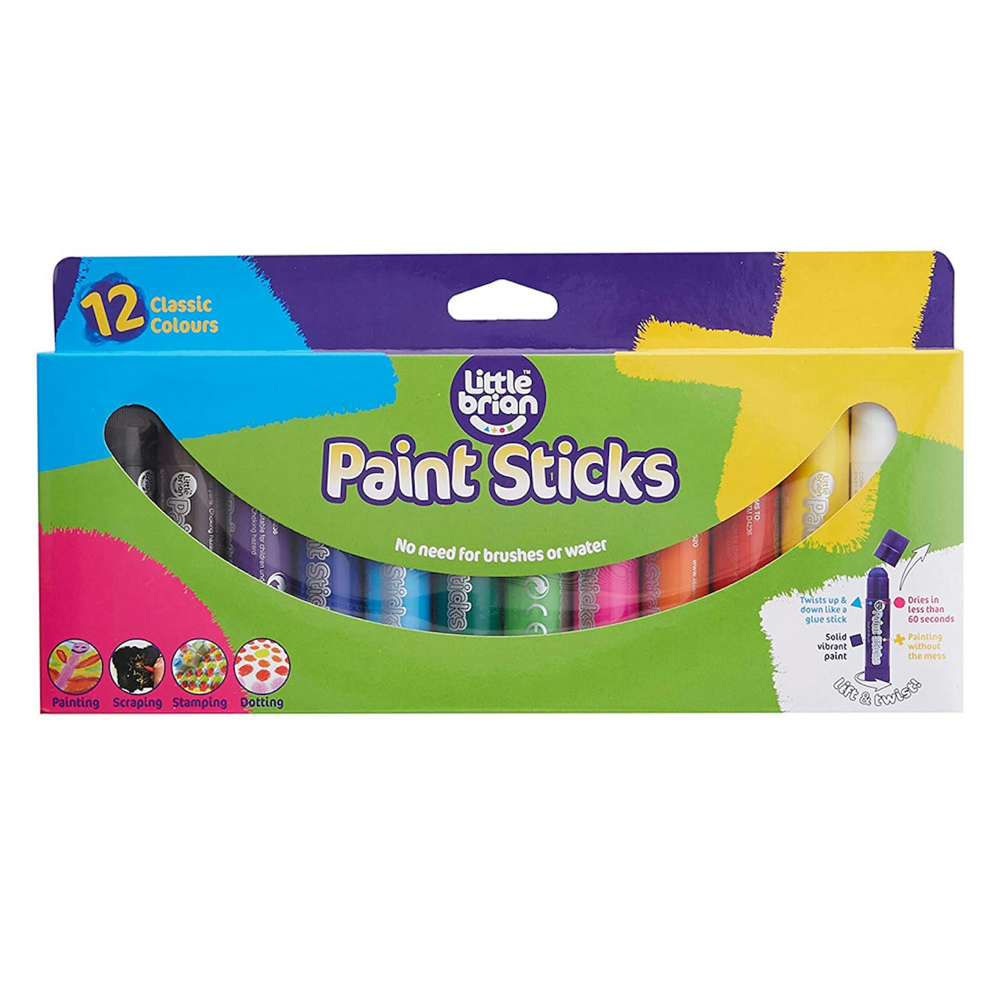 Little Brian Paint Sticks Classic Colours 12 Assorted