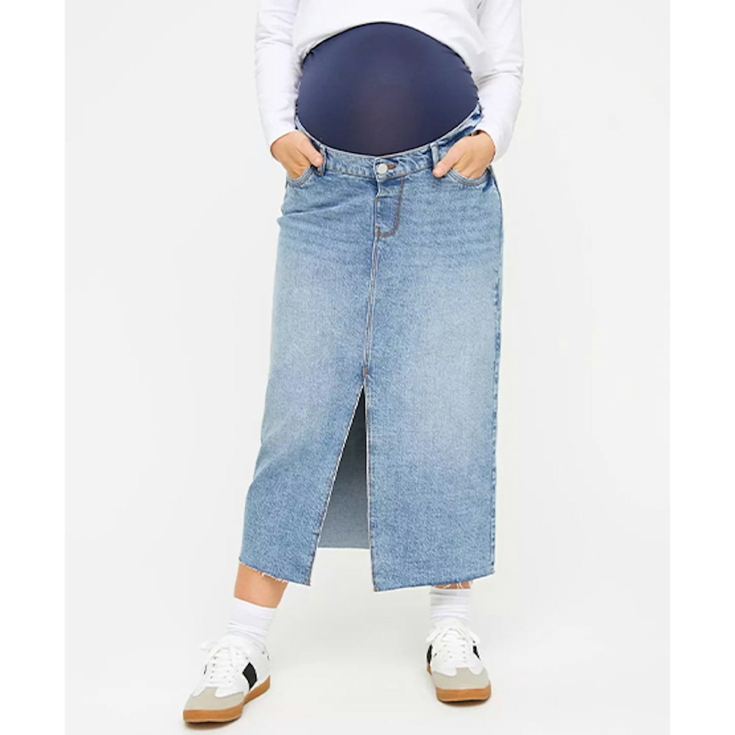 Maternity Denim Midi skirt