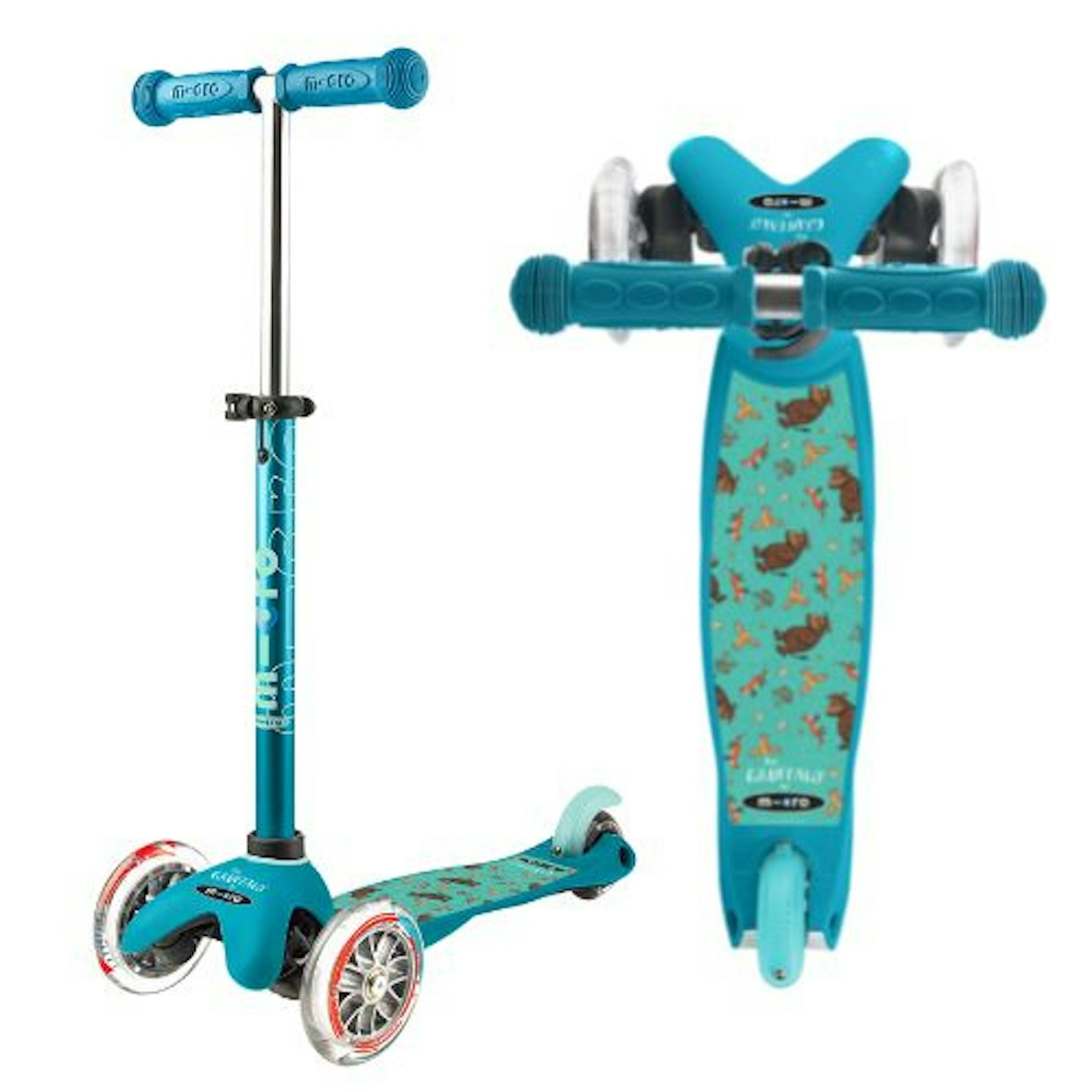 Micro-Mini-Gruffalo-3-Wheeled-Scooter-Aqua-Tilt-And-Lean