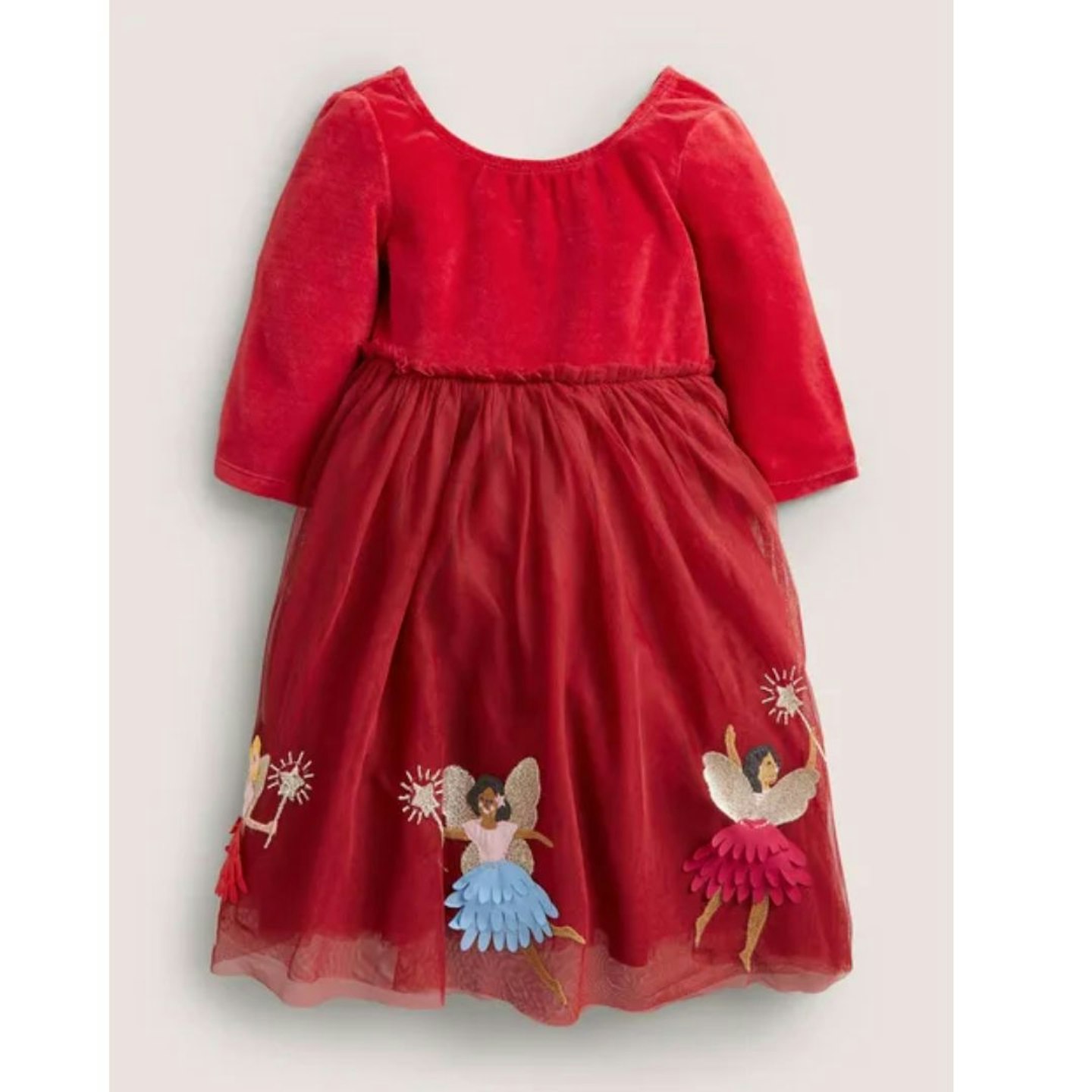 Red Velvet Tulle Party Dress