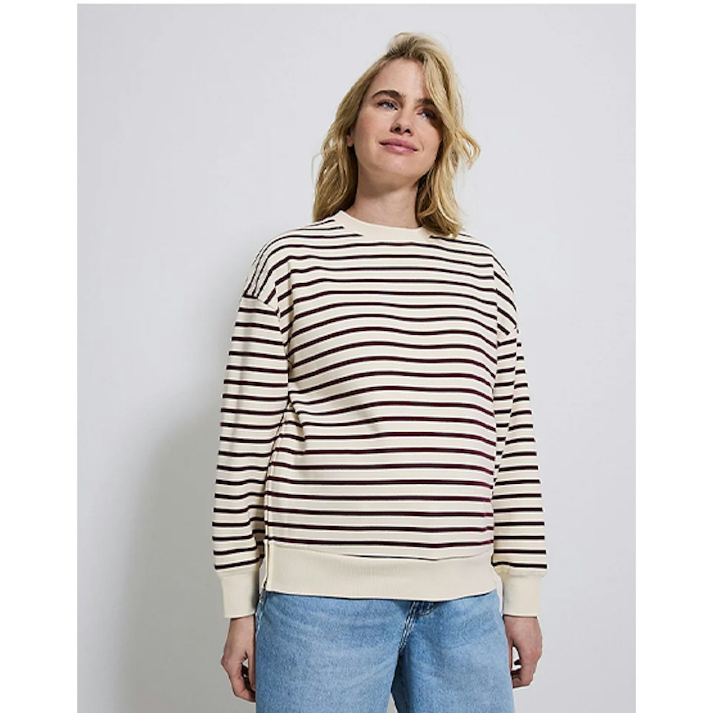 Striped maternity sweatshirt