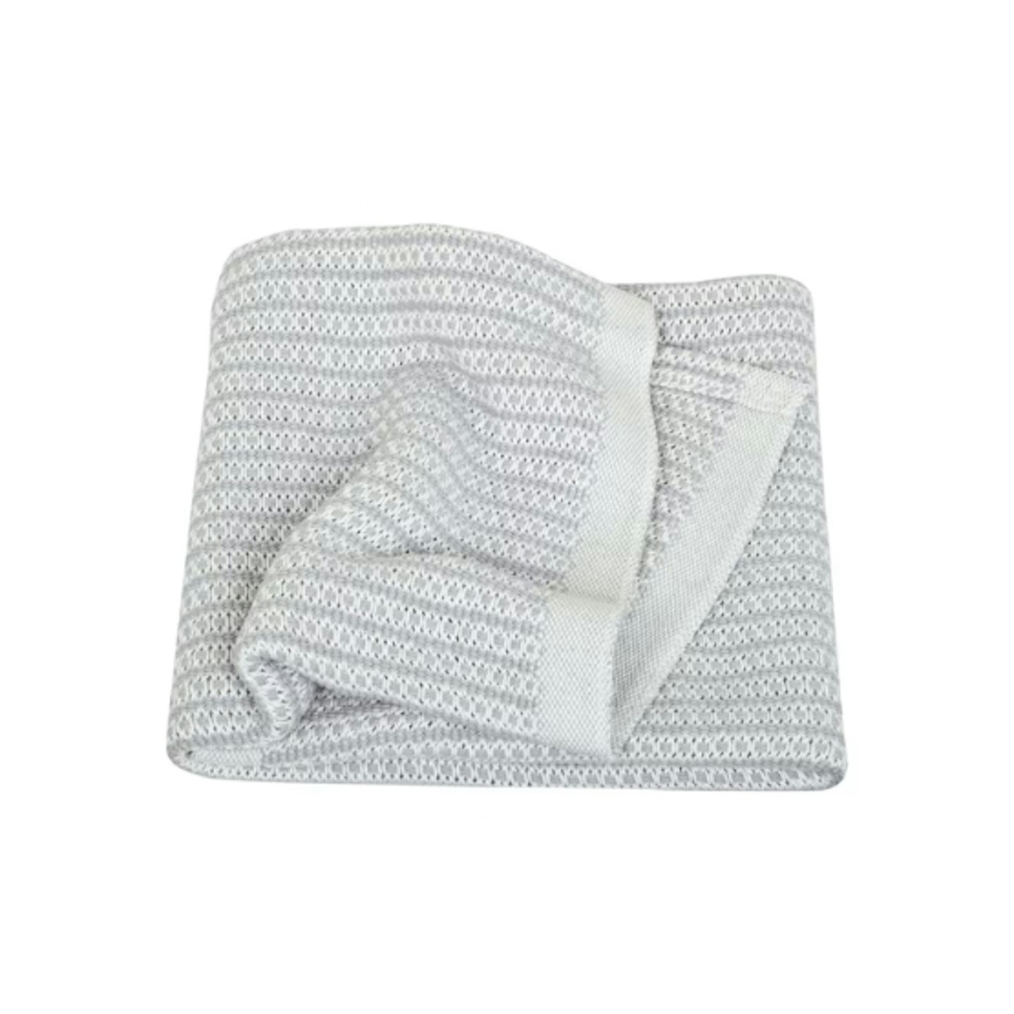 Woven Cotton Cellular Blanket in Grey