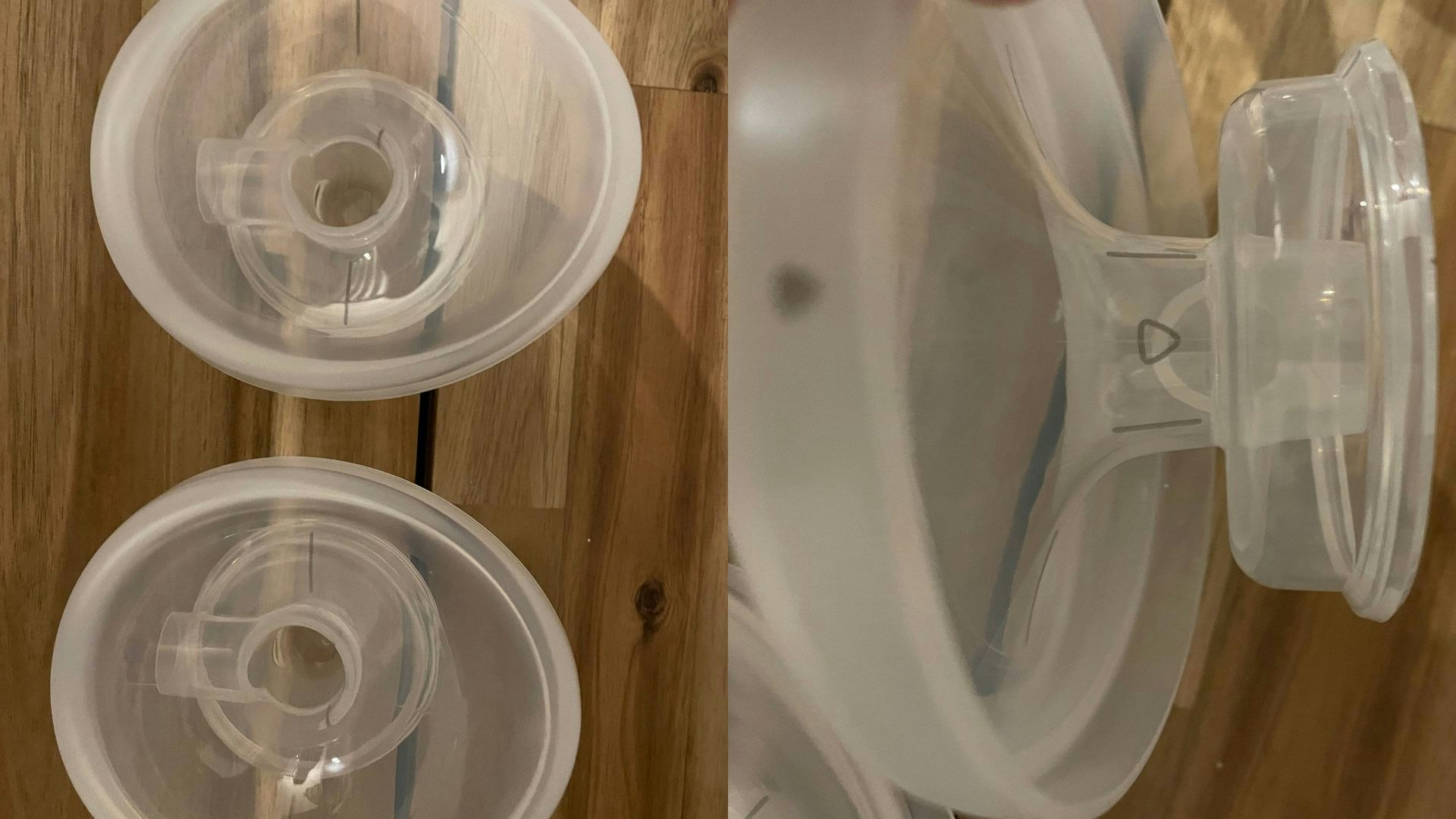 Image of Elvie Stride breast pump cups taken by a tester