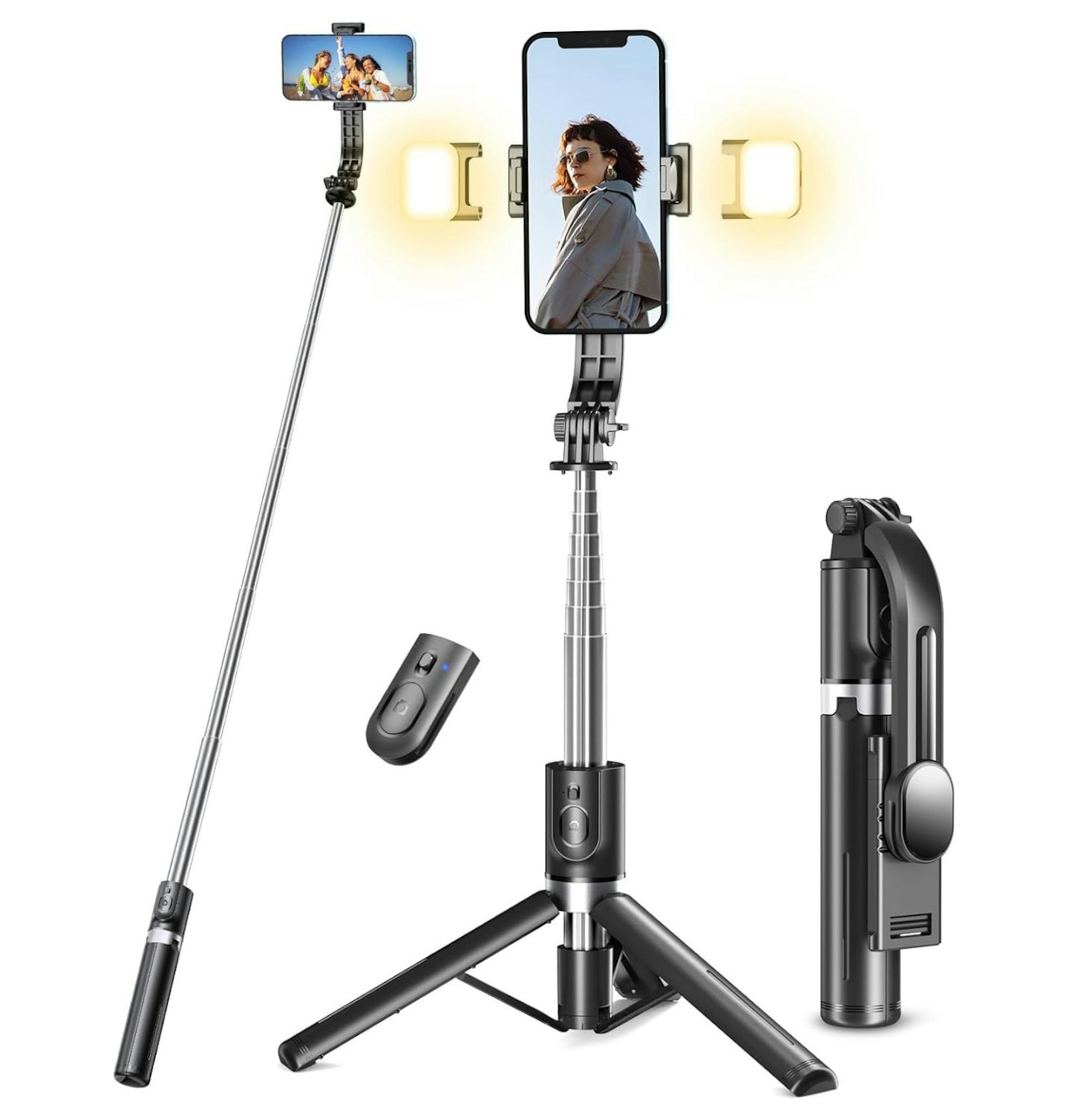Selfie Stick Tripod with 2 Fill Lights
